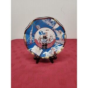 Vintage Kennedy Space Center Commerative Dish Of First Lunar Landing NASA 1970's